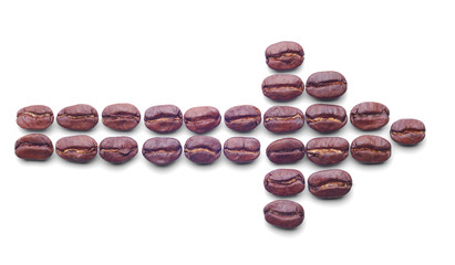 coffee beans arrow