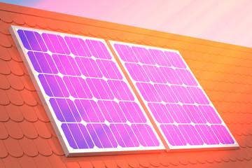 sun rays solar panel