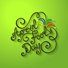 Vector April Fool's Day Inscription, Holiday Symbol. Hand Drawn 