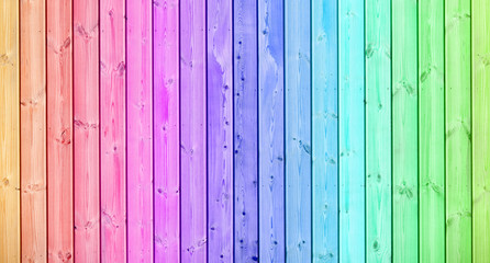 fond bois coloré, palissade de couleurs