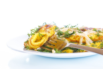 scrambled eggs with fresh herbs