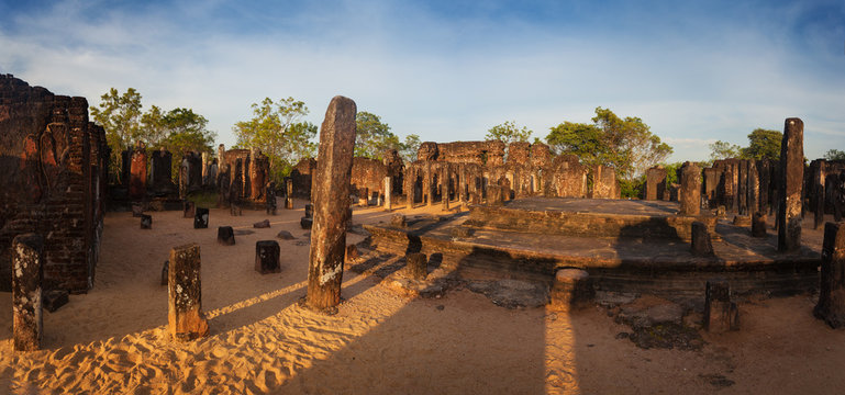 Panorama of ancient ruins in Polonnaruwa, Unesco, Srilanka, Asia