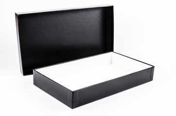 open black cardboard box
