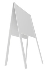Blank sandwich board. 3d rendering on white background