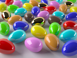background with colored Easter Eggs