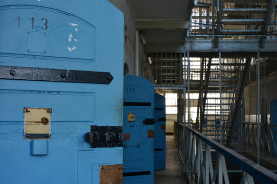 old Jail interior with open cell doors
