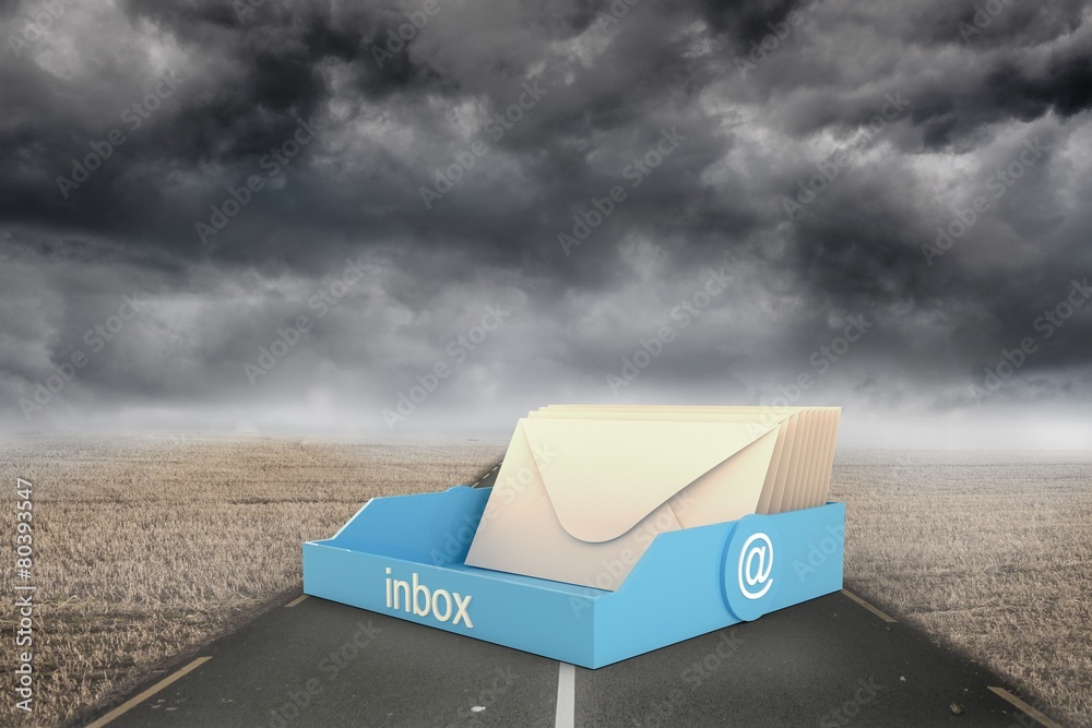 Poster Composite image of blue inbox
