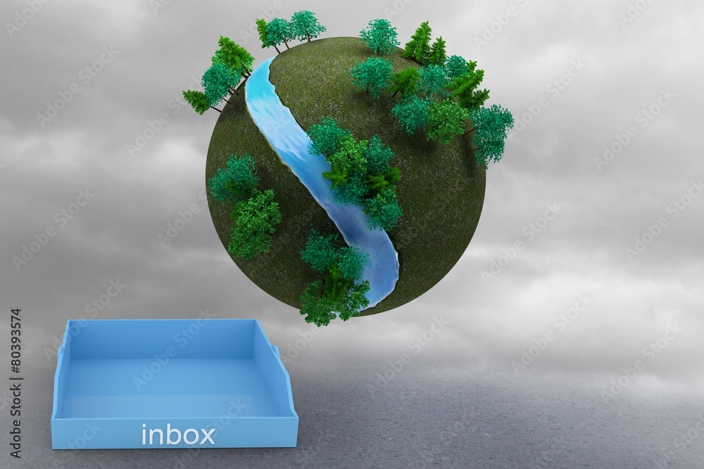 Poster Composite image of blue inbox