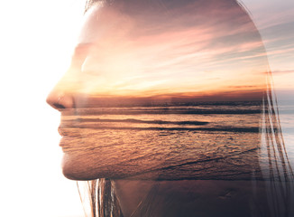 Double exposure portrait
