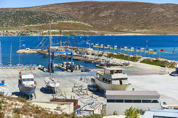 yacht repair at shipyard