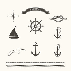 Vector set of nautical elements
