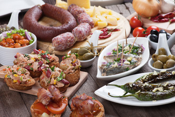 Tapas or antipasto food