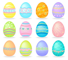 Set of Colorful Easter Eggs