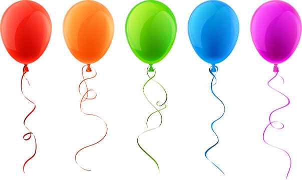 Set of realistic celebration balloons.