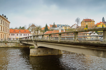 Чехия. Чешский Крумлов. Мост через реку Влтава