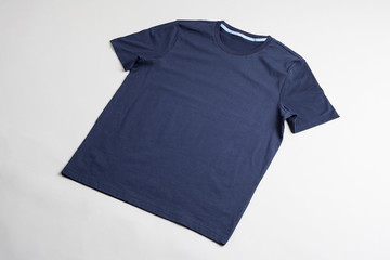 Dark blue tshirt template ready for your graphic design.