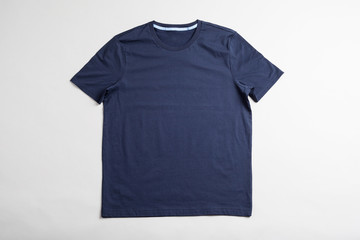Dark blue tshirt template ready for your graphic design.
