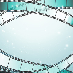 Fototapeta premium cinema background with retro filmstrip and stars as borders