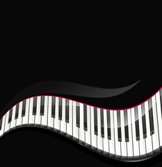 Naklejka premium grand piano keys wavy background