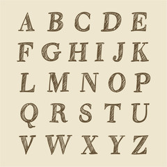 retro abc hand drawn with marker