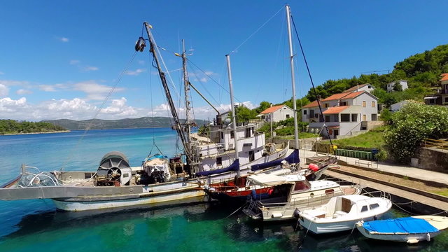 Aerial footage of beautiful harbour