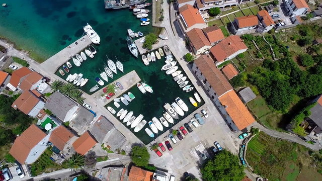 Aerial footage of beautiful harbour