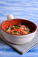 Casserole of eggplant and tomato with cheese