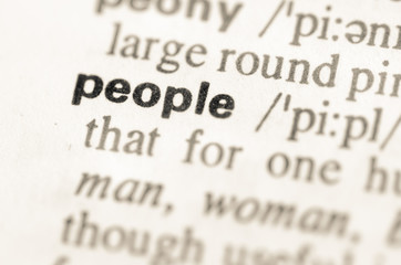 Obraz premium Dictionary definition of word people