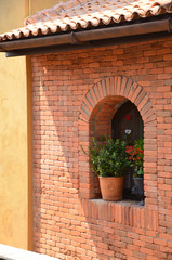 Window and brick wall