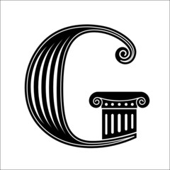 Font made ​​in the classic old style.