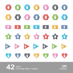 Flat Design Vector Maps isolated - Scotland UK