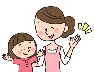 母　娘　親子　褒める