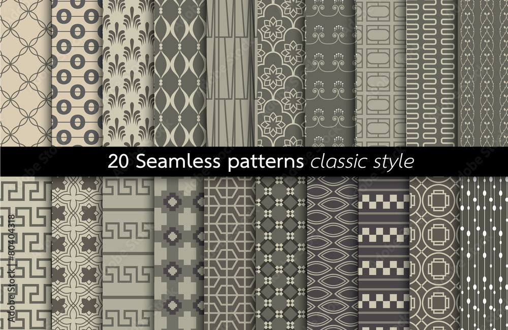 Wall mural geometric seamless patterns.vector
