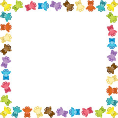 Colored Teddy Bear Frame
