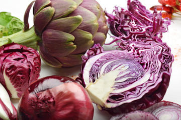 cavolo e vegetali rossi