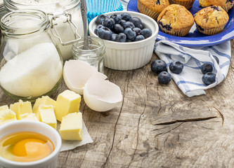 Baking ingredients for muffins