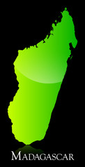 Madagascar green shiny map