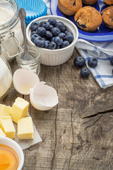 Baking ingredients for muffins