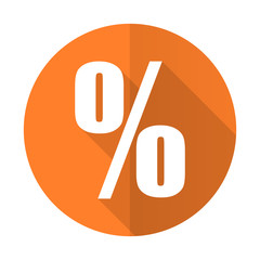 percent orange flat icon