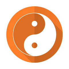 ying yang orange flat icon