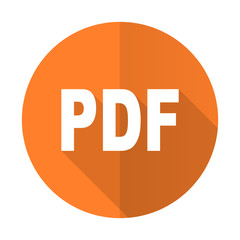 pdf orange flat icon