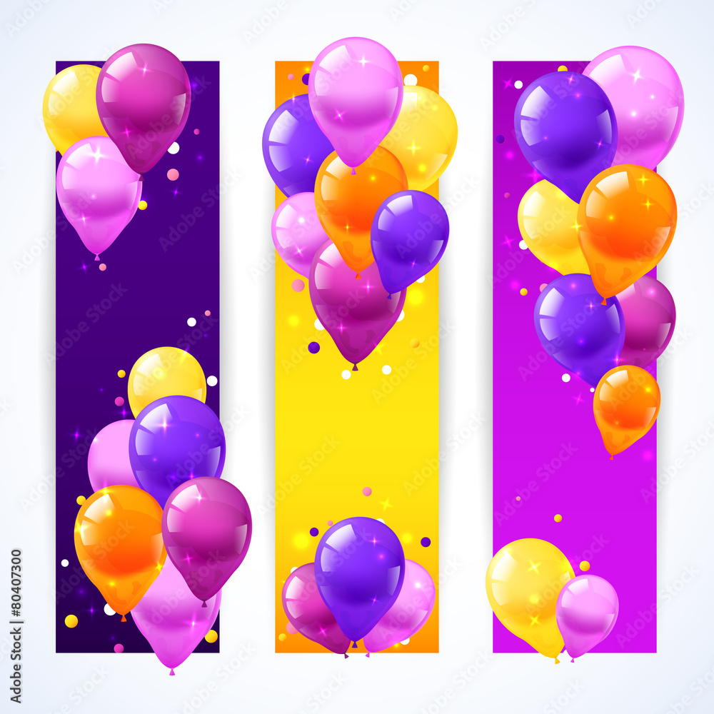 Wall mural Colorful Balloons Banners Vertical