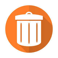recycle orange flat icon recycle bin sign