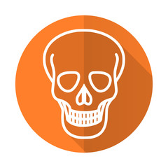 skull orange flat icon death sign