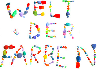 Welt der Farben aus bunten Steinen