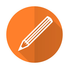 pencil orange flat icon