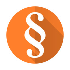Naklejka premium paragraph orange flat icon law sign