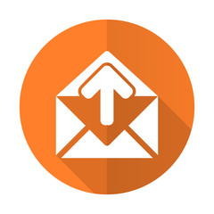 email orange flat icon post message sign