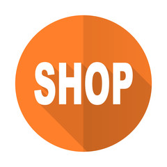 shop orange flat icon