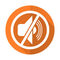 mute orange flat icon silence sign